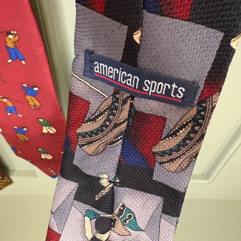 Lot of 3 Vintage Golf Themed Men's Ties (2‎ Silk,1 Poly) 90s Retro - Picture 7 of 8